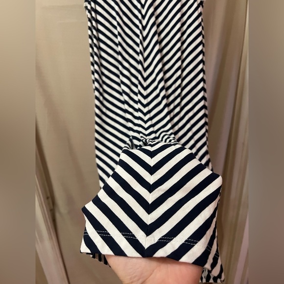 🔴 J Crew Black Striped Sleeveless Dress With Pockets midi dress summer vacation - Picture 5 of 7